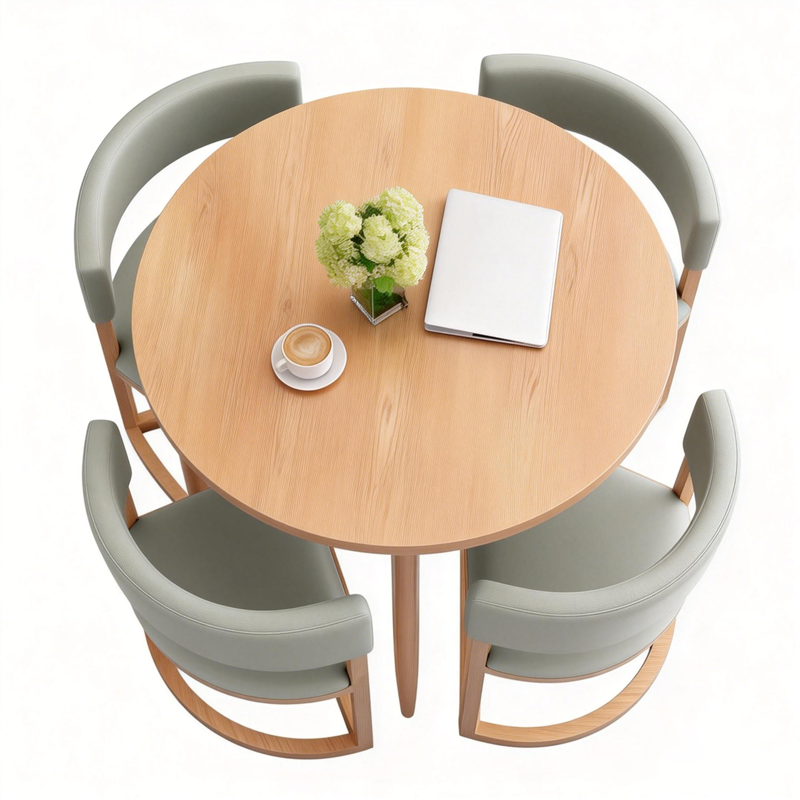 圆茶几 一桌四椅 组高清大图