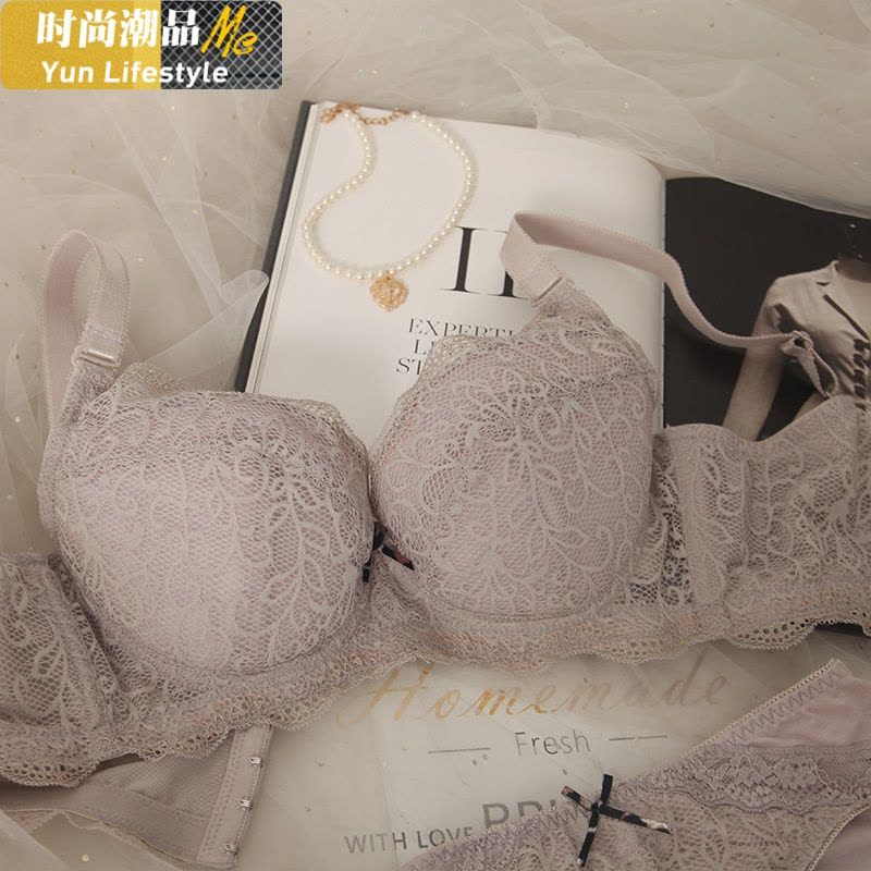 YUNWUXIN大胸 薄棉罩杯薄款文胸 调整型蕾丝大码无海绵内衣女 阿裳W6360胸罩图片