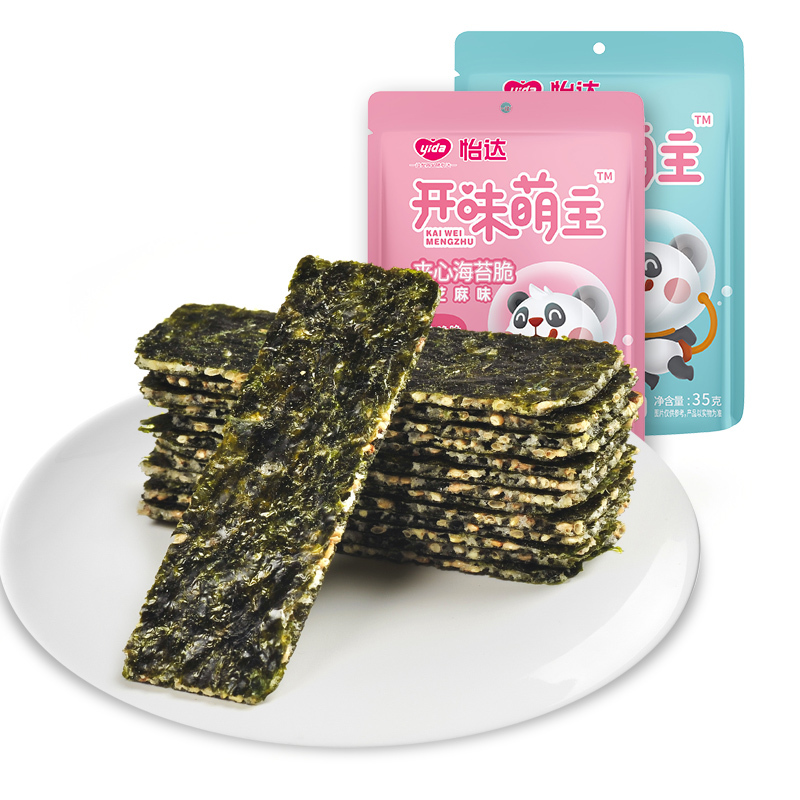 怡达 开味萌主扁桃仁海苔脆夹心脆 孕妇婴幼儿辅食食谱