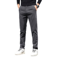 跨境裤子男加绒时尚简约修身长裤男款防风舒适抗寒休闲裤男士