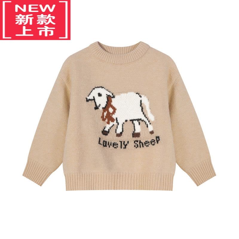 可莉允[小童][宠物乐园提花毛衣]男女童加厚毛衣套头潮图片