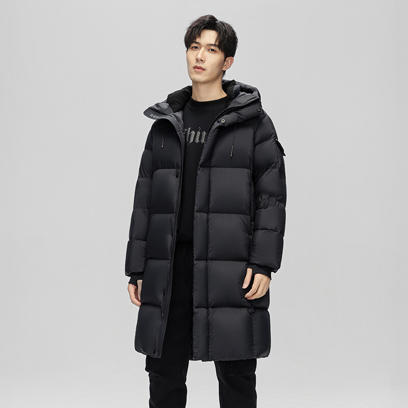 高端黑钻系列鹅绒保暖羽绒服哈尔滨旅游装备零下40度防寒东北鹅绒羽绒服加厚男女情侣外套羽绒服男情侣同款冬季新款国潮牌加厚 黑色 180/92A