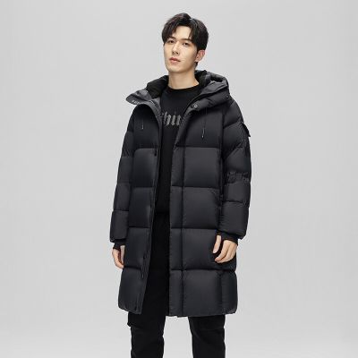 高端黑钻系列鹅绒保暖羽绒服哈尔滨旅游装备零下40度防寒东北鹅绒羽绒服加厚男女情侣外套羽绒服男情侣同款冬季新款国潮牌加厚 黑色 180/92A