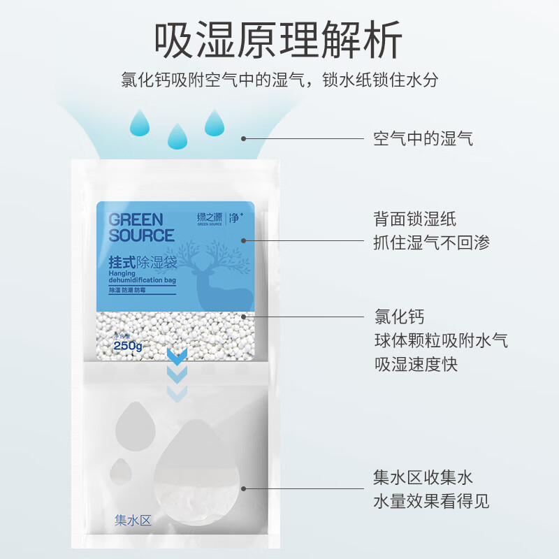 绿之源 超大容量可挂式除湿袋250g*5袋