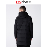 HODO红豆男装 男士羽绒服 秋冬简约休闲连帽长袖中长款羽绒服轻鹅绒外套男