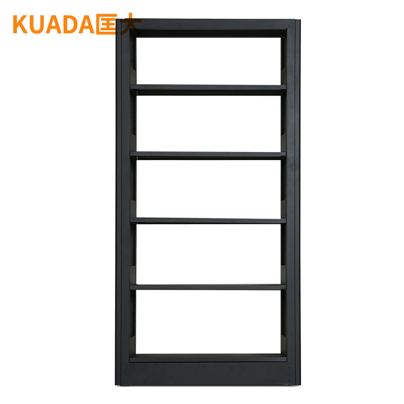 匡大钢质图书架报刊架多层置物架图书馆阅览室书架4.6米一列五组五层书架双面高清大图