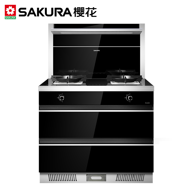 樱花(SAKURA) 集成灶G003BQ油烟机燃气灶消毒柜侧吸一体套装 自动清洗烟灶联动