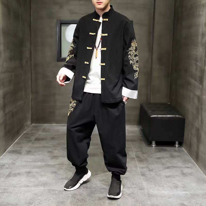 惠铁工装舞蹈服演出服唐装 刺绣 套高清大图