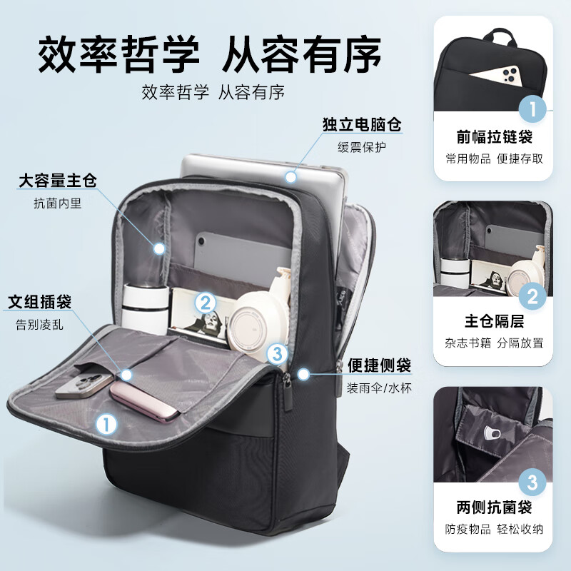 新秀丽(Samsonite) 双肩电脑背包TQ3*09003高清大图