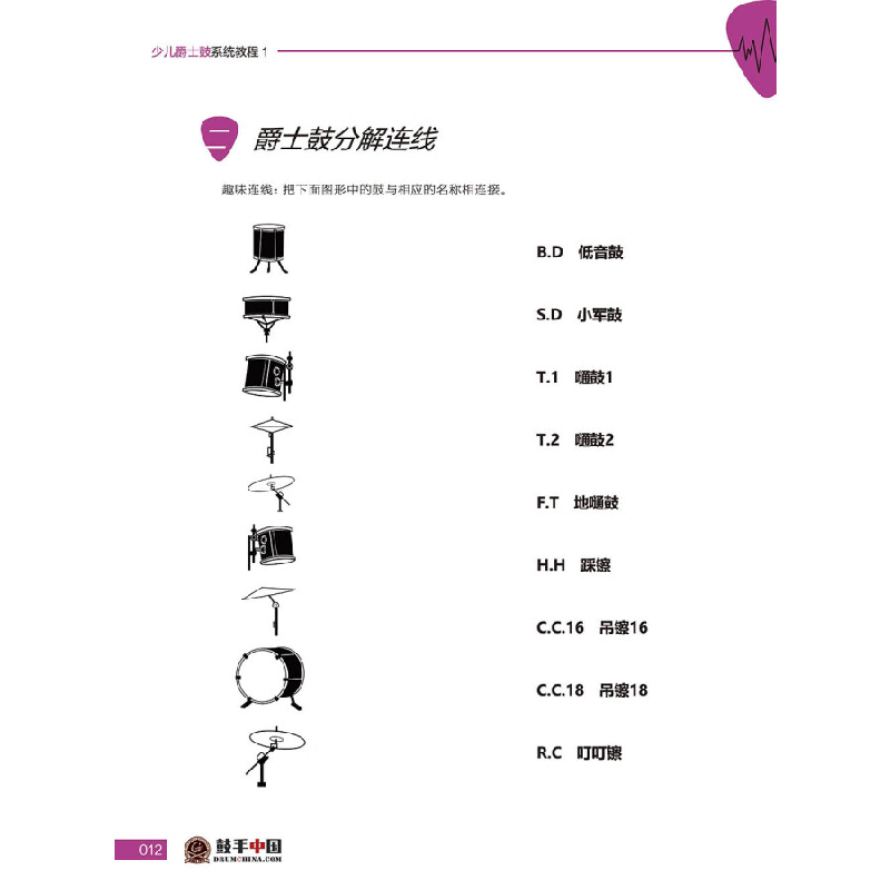 正版新书]少儿爵士鼓系统教程1(全彩)鼓手中国 著978712138895高清大图