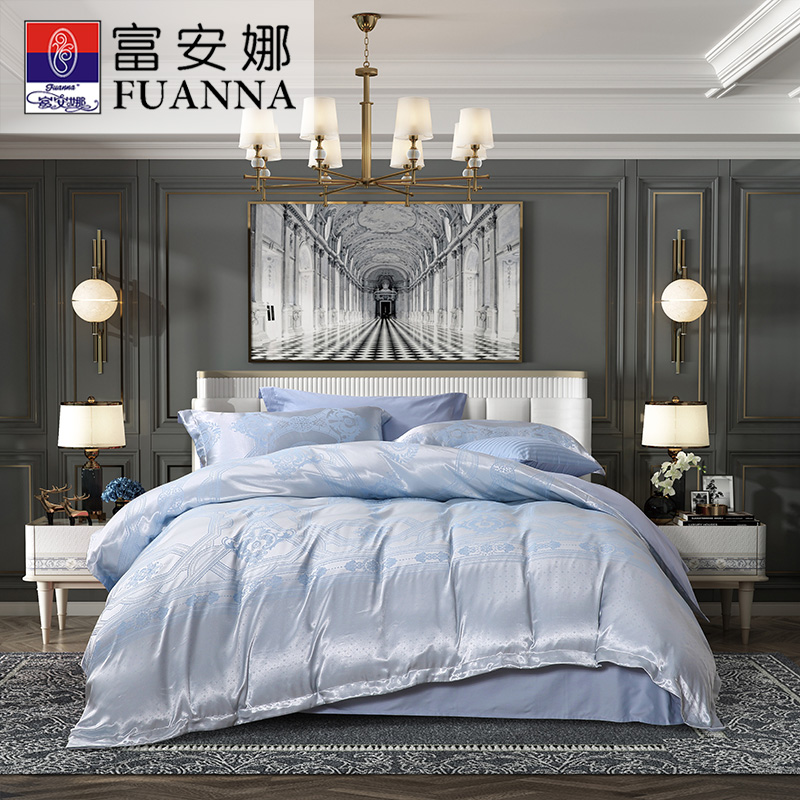 富安娜(FUANNA)素提四件套床品套件-203*229cm 格尔尼卡