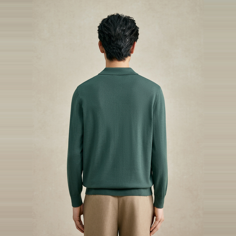 【睿织系列】恒源祥纯羊毛秋冬毛衣男士精纺羊毛衫Polo领可机纯高清大图
