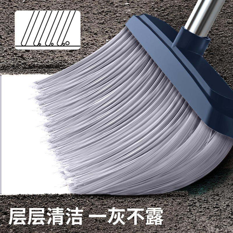 丽佳邦折叠站立收纳扫帚簸箕套装组合家用软毛扫地神器不粘头发扫把 孔雀蓝-扫把两件套[扫把+簸箕]高清大图