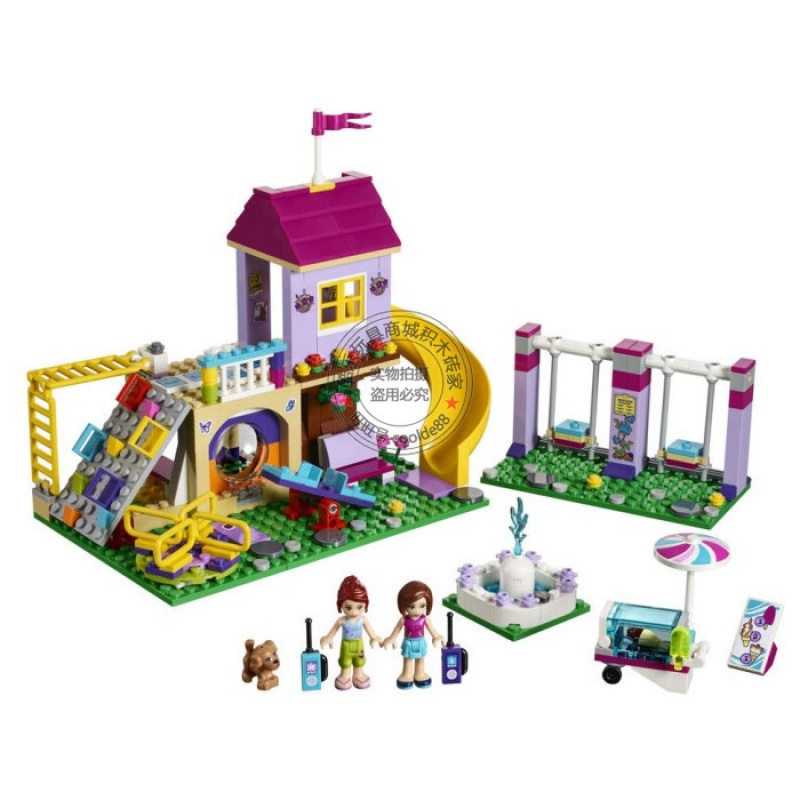 女孩好朋友系列心湖城市游乐广场房子兼容乐高拼装积木玩具41325大
