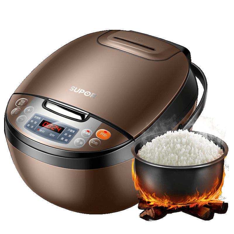 电饭煲家用多功能智能4l升5电饭锅蒸米饭6大容量褐色