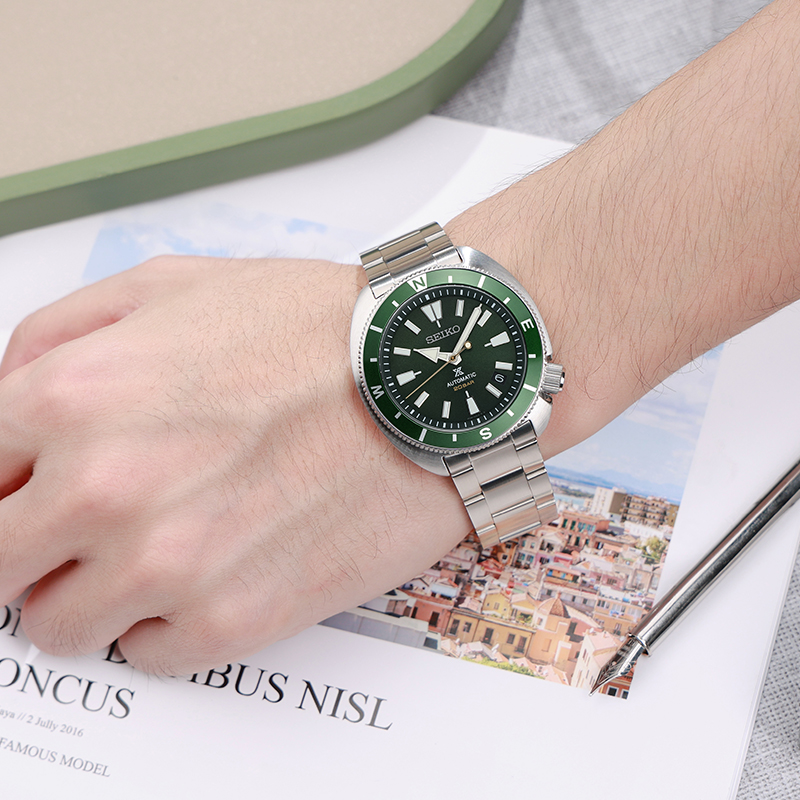 SEIKO精工手表男款鲍鱼壳绿水鬼机械表SRPH15K1 七夕礼物高清大图