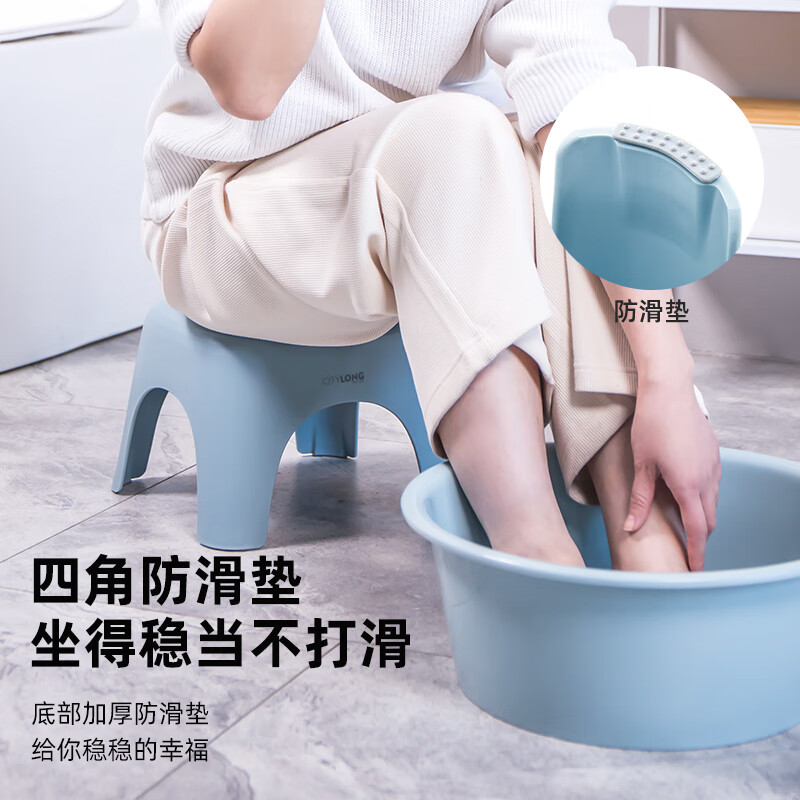 禧天龙(Citylong) D-2132节节凳3个装(石青色)家用客厅加厚矮凳北欧简约商用椅子餐厅凳高清大图