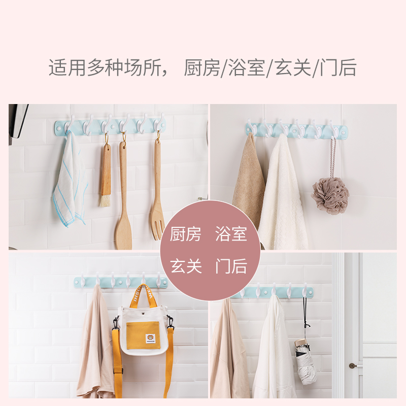 茶花(CHAHUA)凤凰强力排钩粘胶免打孔门后挂衣钩创意厨房毛巾免钉钩子颜色随机高清大图