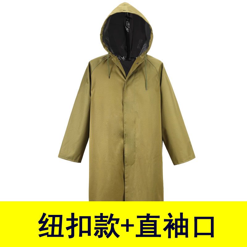 成人男女长帆布加厚户外劳保加大加肥耐磨工地长款雨衣分体套装 帆布直袖口 4XL加肥
