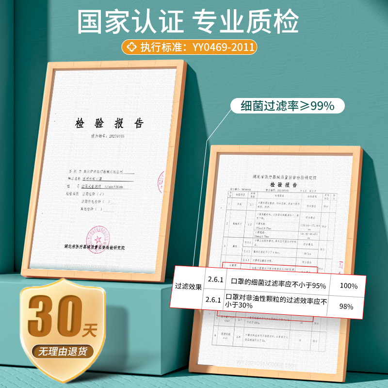 100只医用外科口罩一次性医疗三层正规正品成人白医护用独立包装