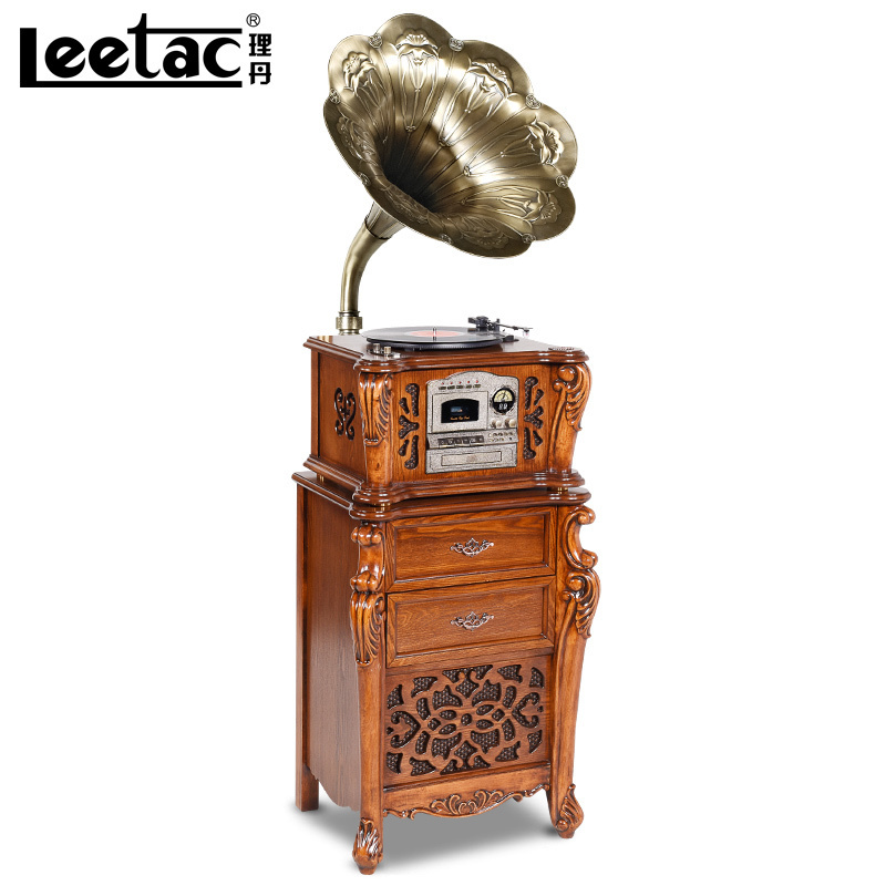 理丹(LEETAC) L9301 迷你/组合音响 留声机复古仿古大喇叭蓝牙黑胶唱片机老式电唱机
