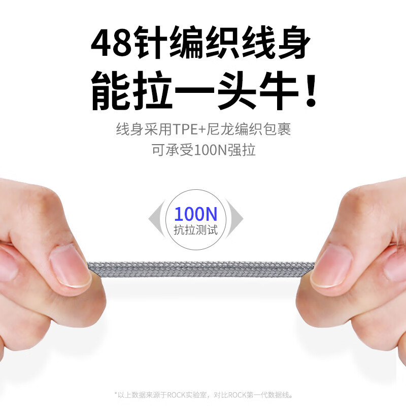 Rock Ape 苹果/type-c二合一充电线一拖二数据线支持iPhone14/13Pro/12 1.2米灰高清大图