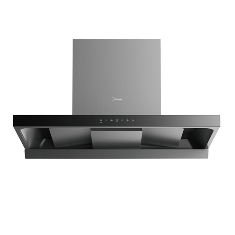 美的[高温蒸汽洗AK7 T]新欧式顶吸抽油烟机28大风量变频增压110℃自清洁1100Pa静压强排烟机门店同款高清大图