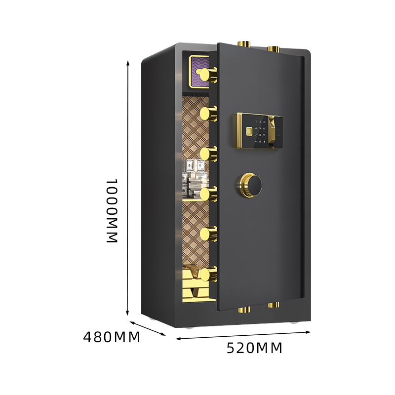 臻远ZY-NW-BXGS-55 全钢实心保险柜办公防盗保险箱 高100cm黑色指纹款高清大图