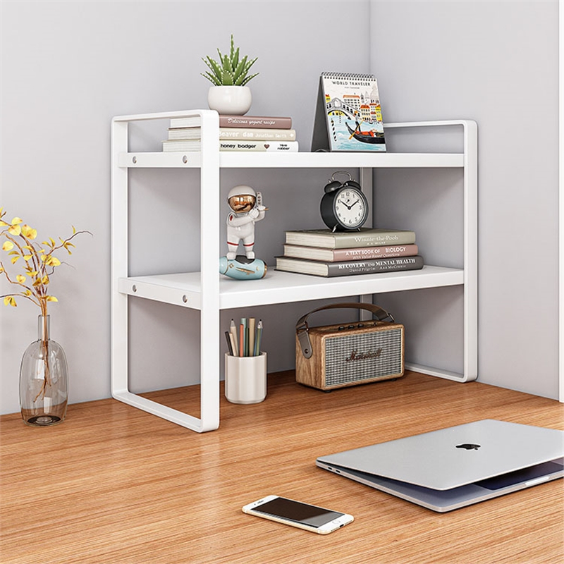 符象桌面置物架多层书桌收纳架子办公桌分层架铁艺学生宿舍桌上小书架