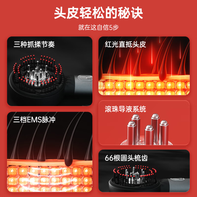 攀高头皮按摩梳 PG-2756高清大图