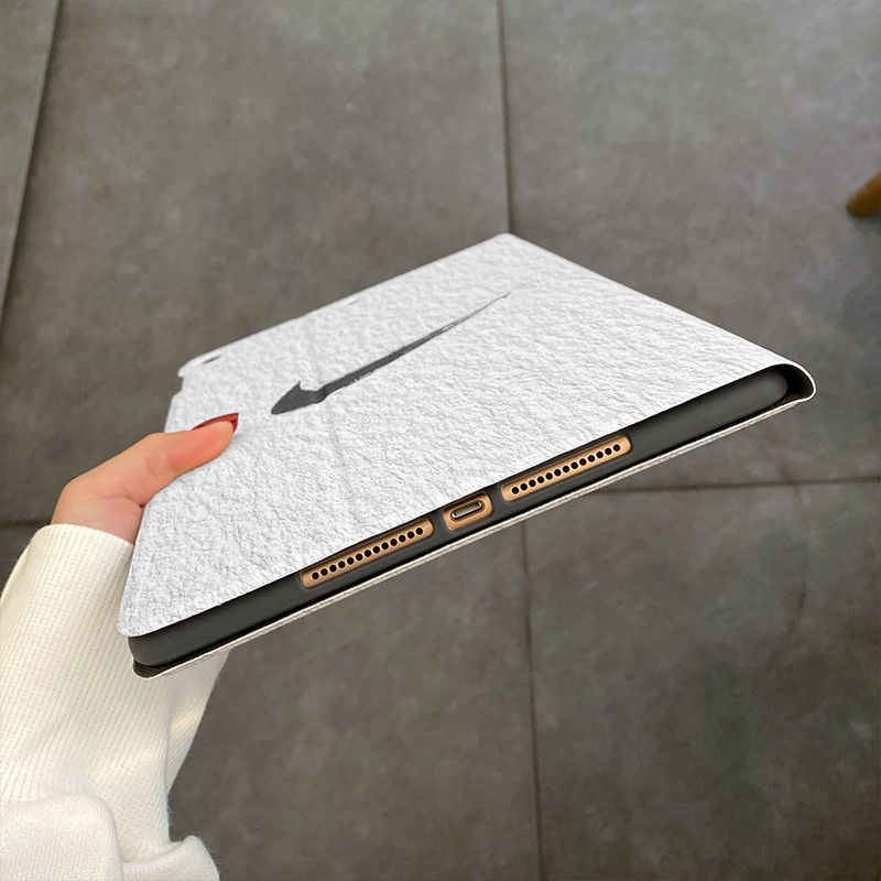 新款ipad2020版10.9保护套10.2寸mini5平板2019潮牌Air2/3保护壳 白色油画纹钩书本款[ 无赠品