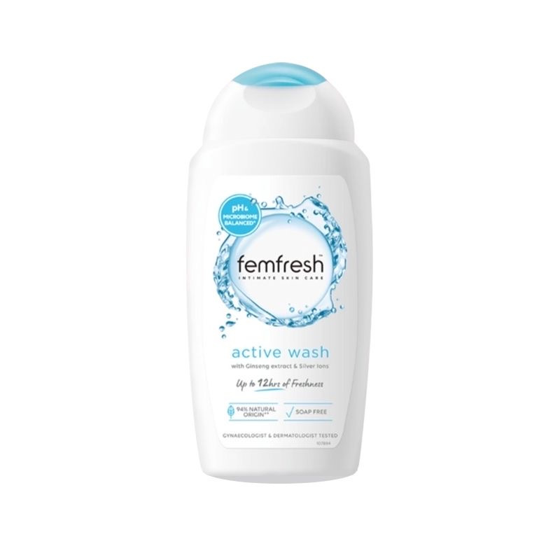 保税发 英国芳芯(femfresh)女性私处洗液250ml/瓶装 百合香型女性私处护理液 外用清洁温和无皂基