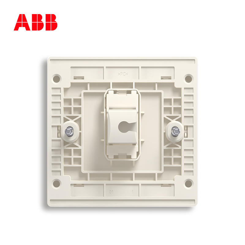 ABB开关插座 轩致无框 雅典白色 一位6类六类电脑网络插座AF333