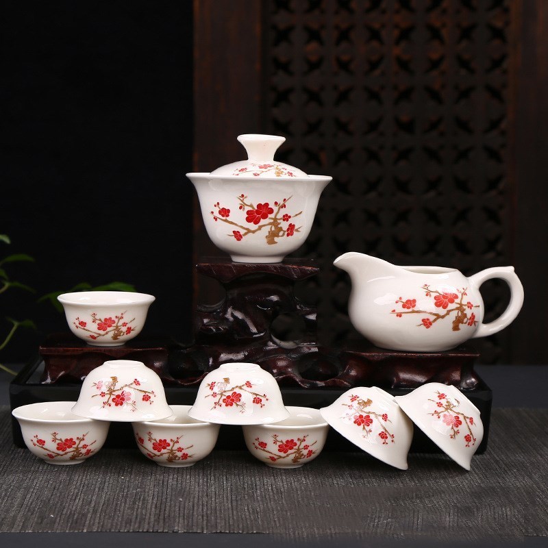 SCP 玉瓷茶具十件套 SCP-4265 (一碗一海八杯)家居功夫茶具(单位:套)