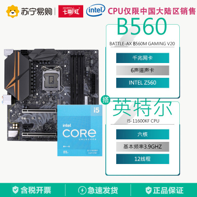 七彩虹 BATTLE-AX B560M GAMING V20主板+英特尔i5-11600KF 板U套装