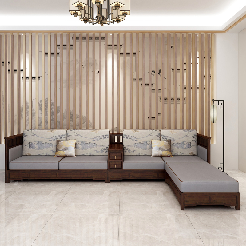 好风景家居新中式33n9002l型沙发乌金木轻奢中式视频