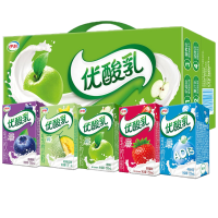 伊利优酸乳酸奶牛奶饮品原味蓝莓AD哈密瓜草莓味250ml*24盒