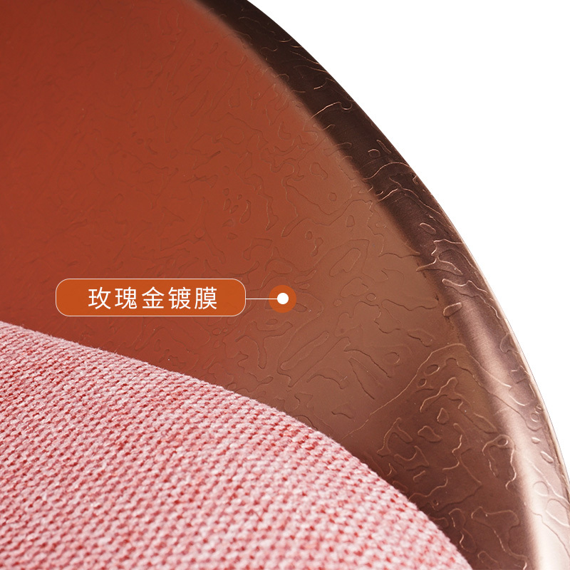 和顿 轻奢北欧不锈钢餐椅 家用现代简约餐厅椅子 网红梳妆台化妆椅 意式个性时尚创意布艺休闲小沙发椅ins靠背卧室高档50