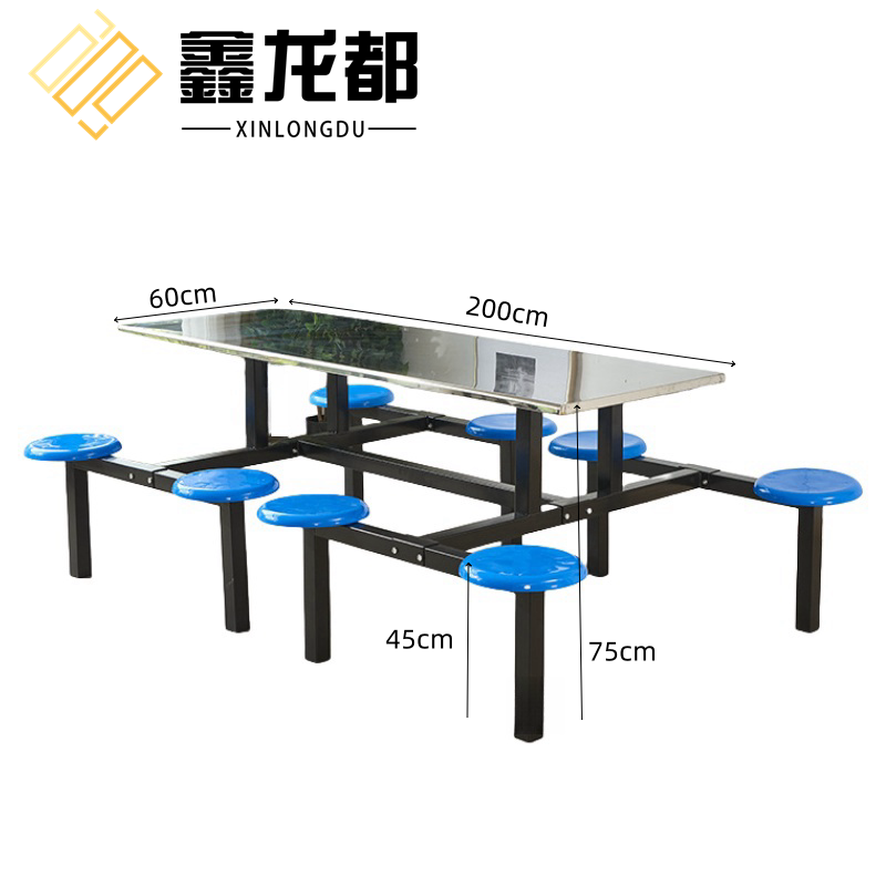 鑫龙都食堂餐桌八人位张高清大图