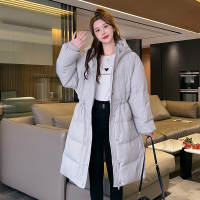 唐狮羽绒服女长款过膝2023年冬装新款收腰小个子超好看保暖外套K1_0866 S 云雾灰