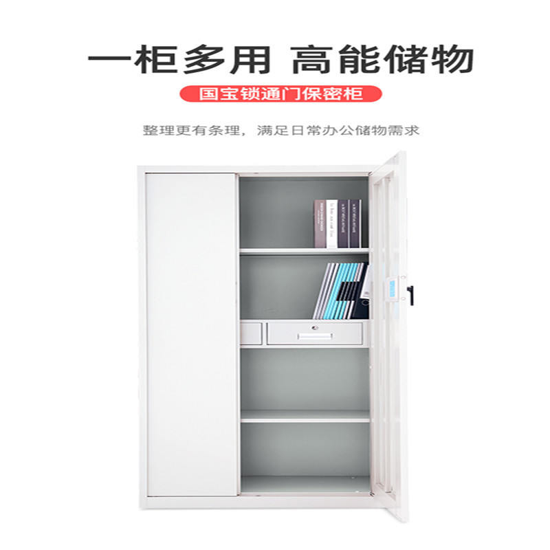 迪欧 DIOUS 储物柜 文件柜 器械柜 钢制铁皮柜 亚光灰色 带锁 票据柜 财务柜 国宝锁通门保密柜 加厚款 国宝锁