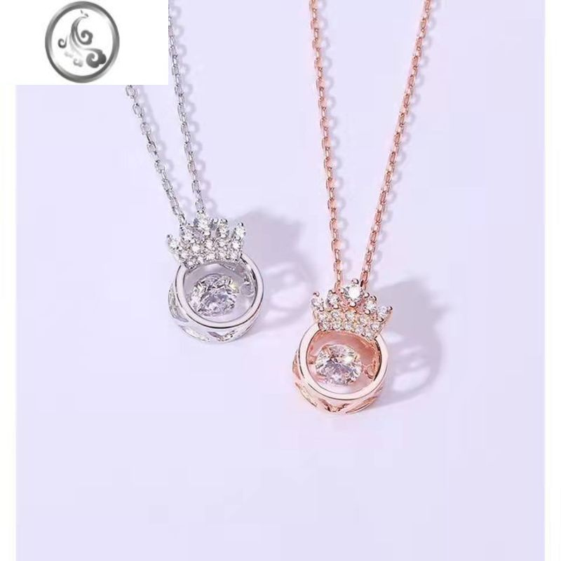 jimis925银银女公主吊坠灵动链子玫瑰金项链情人节礼物送老婆闺蜜女友