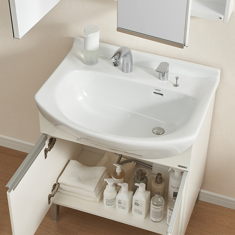 toto卫浴一体式洗脸大肚盆洗漱台洗手盆柜浴室柜镜柜组合601753型号