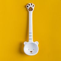 手工小熊陶瓷咖啡勺子创意可爱韩式长柄卡通儿童日式家用大号汤匙 1个萌熊勺