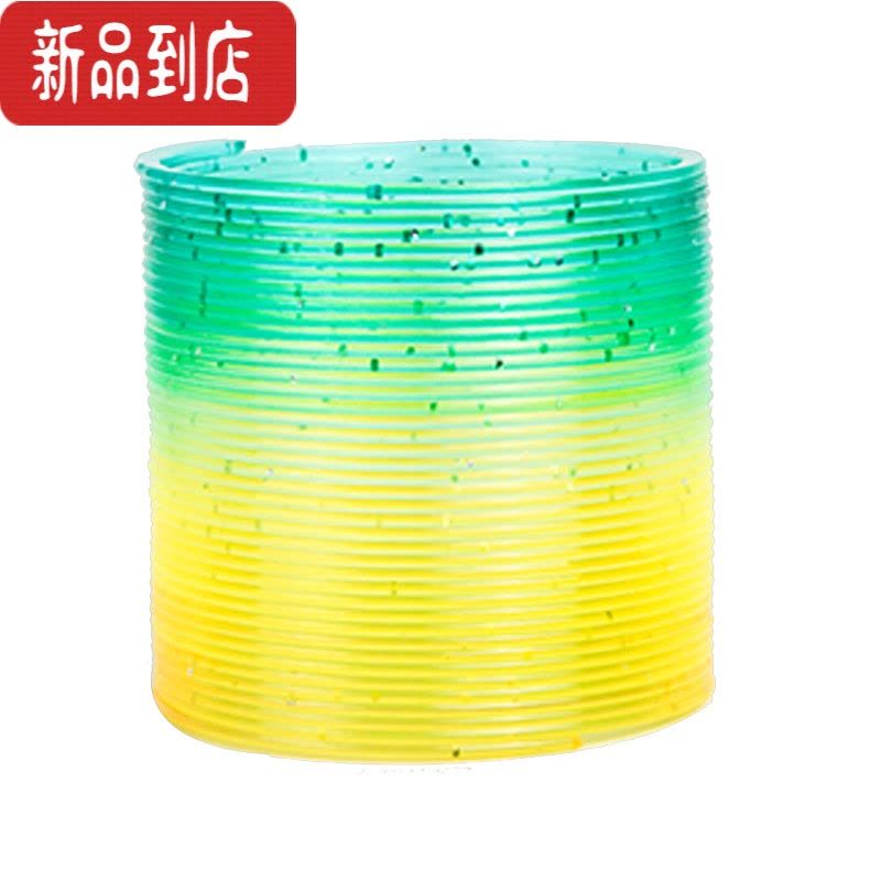 真智力儿童魔力彩虹圈弹力表演拉环彩虹叠叠乐弹簧益智玩具发光夜光七彩 大号亮片色发光玩具图片