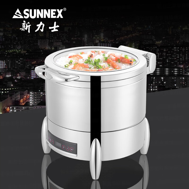 新力士大视窗智能温控电加热900W保温自助餐高汤炉W20-2802T+W07-28027B高清大图
