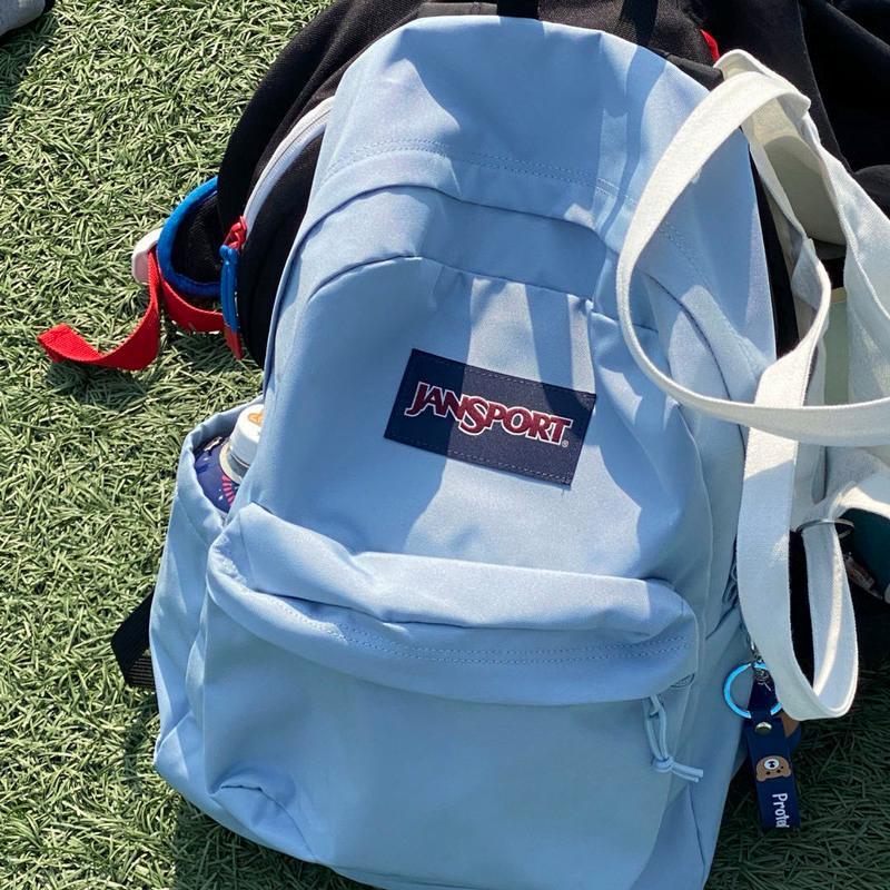 超级杰斯伯super jansport荧光绿双肩包学院男女背包ins学生书包 荧光