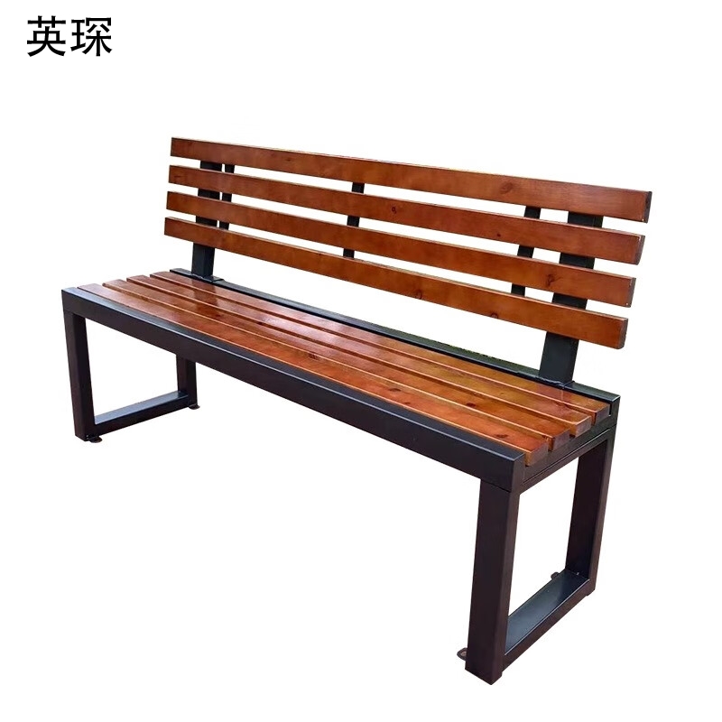 英琛 镀锌钢管支架 公园椅 带靠背 长排椅 2200*400*850±30mm 1张