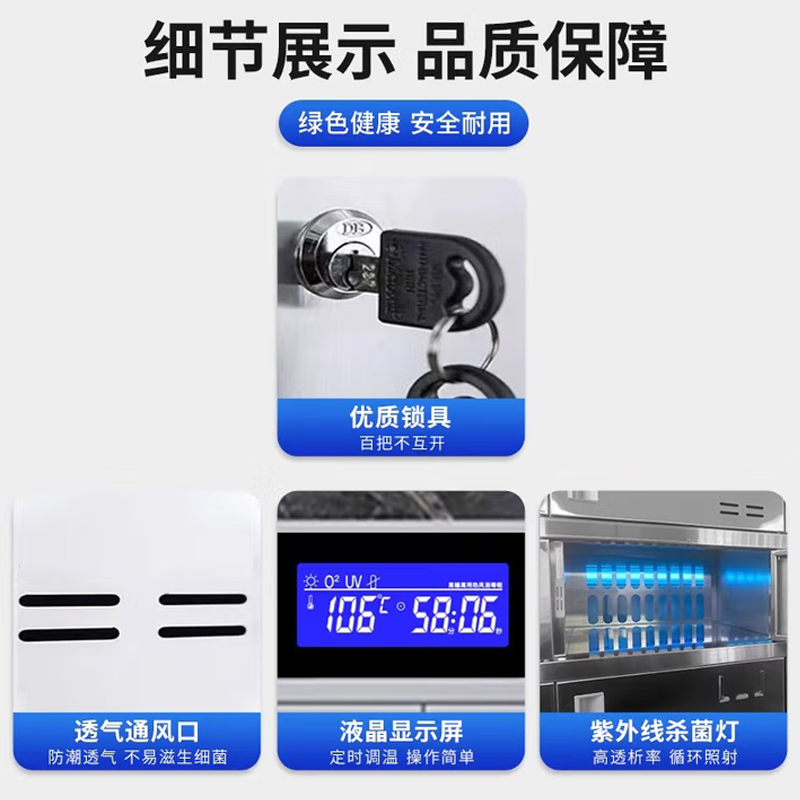 帝德龙不锈钢消毒餐盘柜30门CP2 1025*550*1950mm高清大图