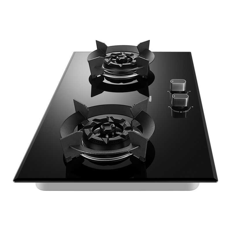 老板robam燃气灶jzt57b0天然气大火力5kw一级能效钢化玻璃嵌入式燃气